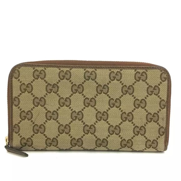 Authentic Gucci GG Logo Monogram Canvas/Leather Zippy Continental Wallet - Picture 1 of 13